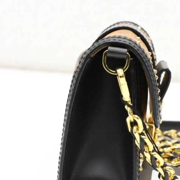 MCM Visetos Monogram Studded Mini Tracy Crossbody Bag Cognac - Picture 8 of 10